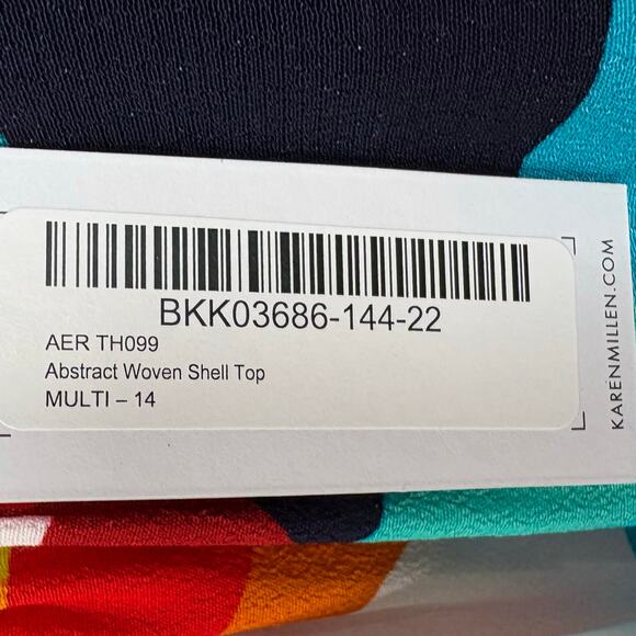 Karen Millen Womens Abstract Woven Shell Top Sleeveless Round Neck Multi 10 - Picture 6 of 12